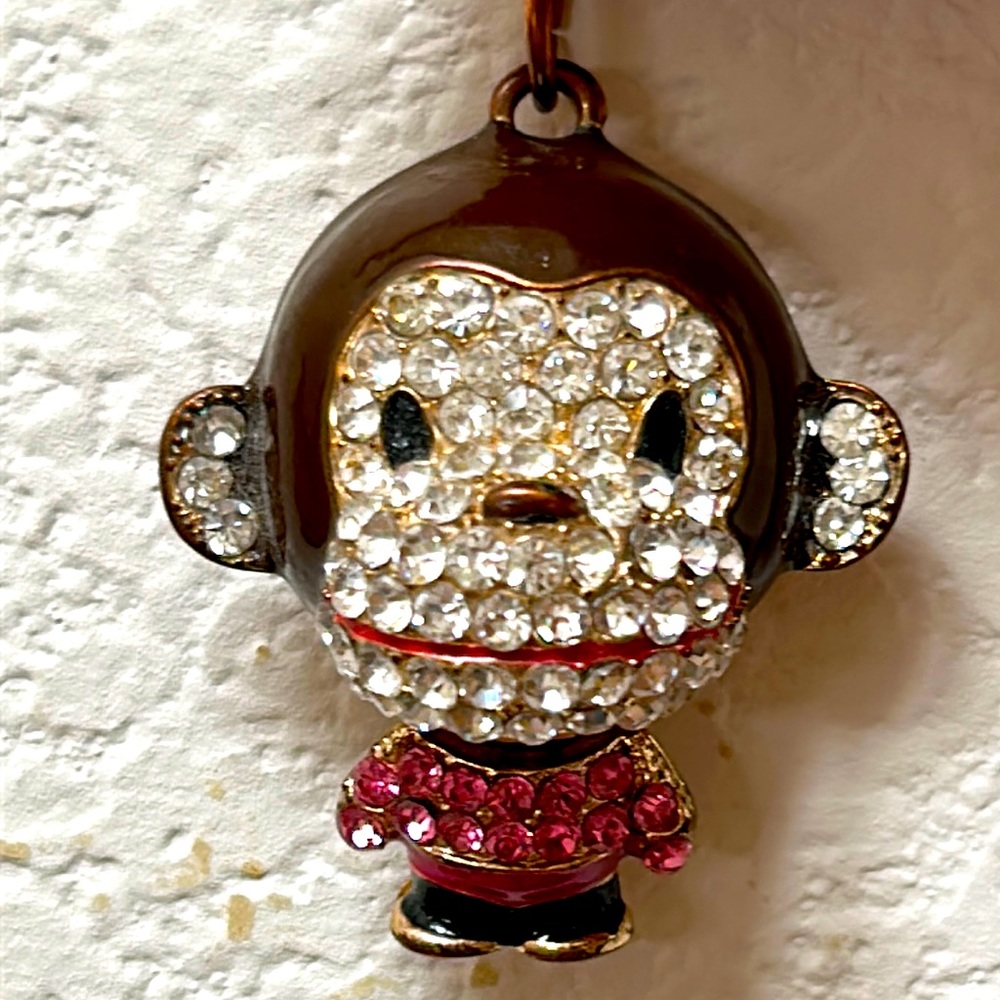 Key Chain/Pendant Crystal Monkey